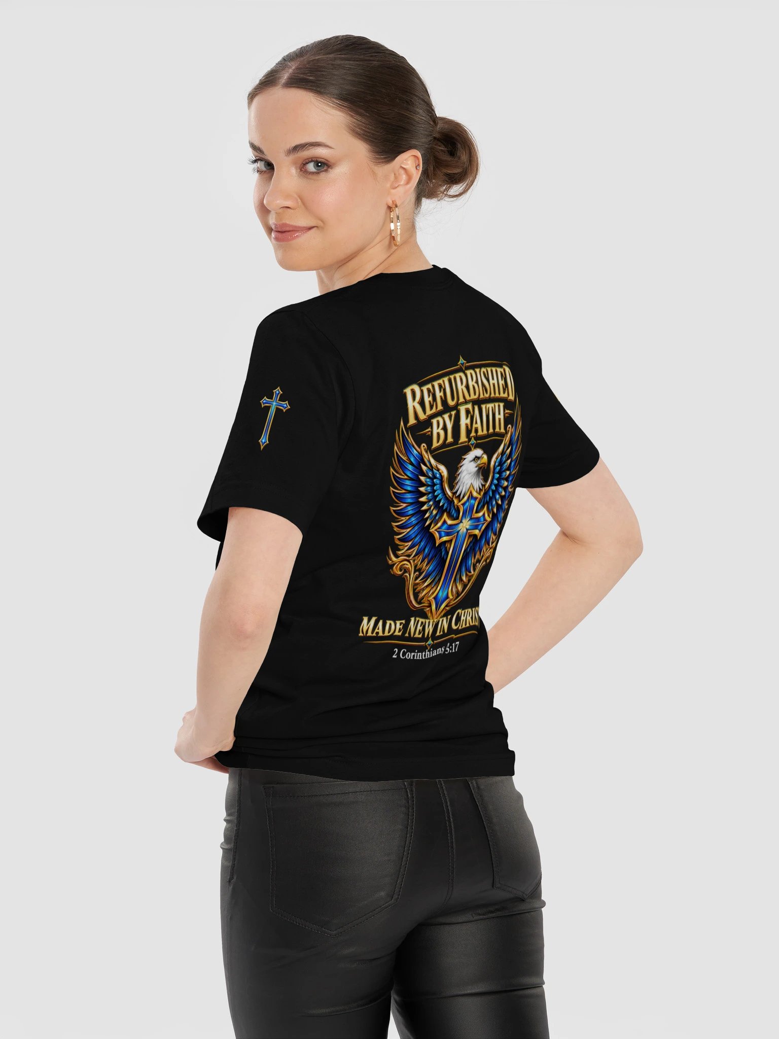 Refurbished By Faith — Made New in Christ Black Eagle Tee product image (12)