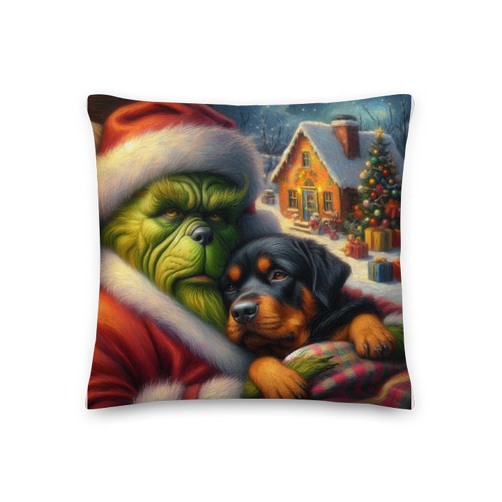 Festive Grinch & Rottweiler Premium Pillow product image (3)