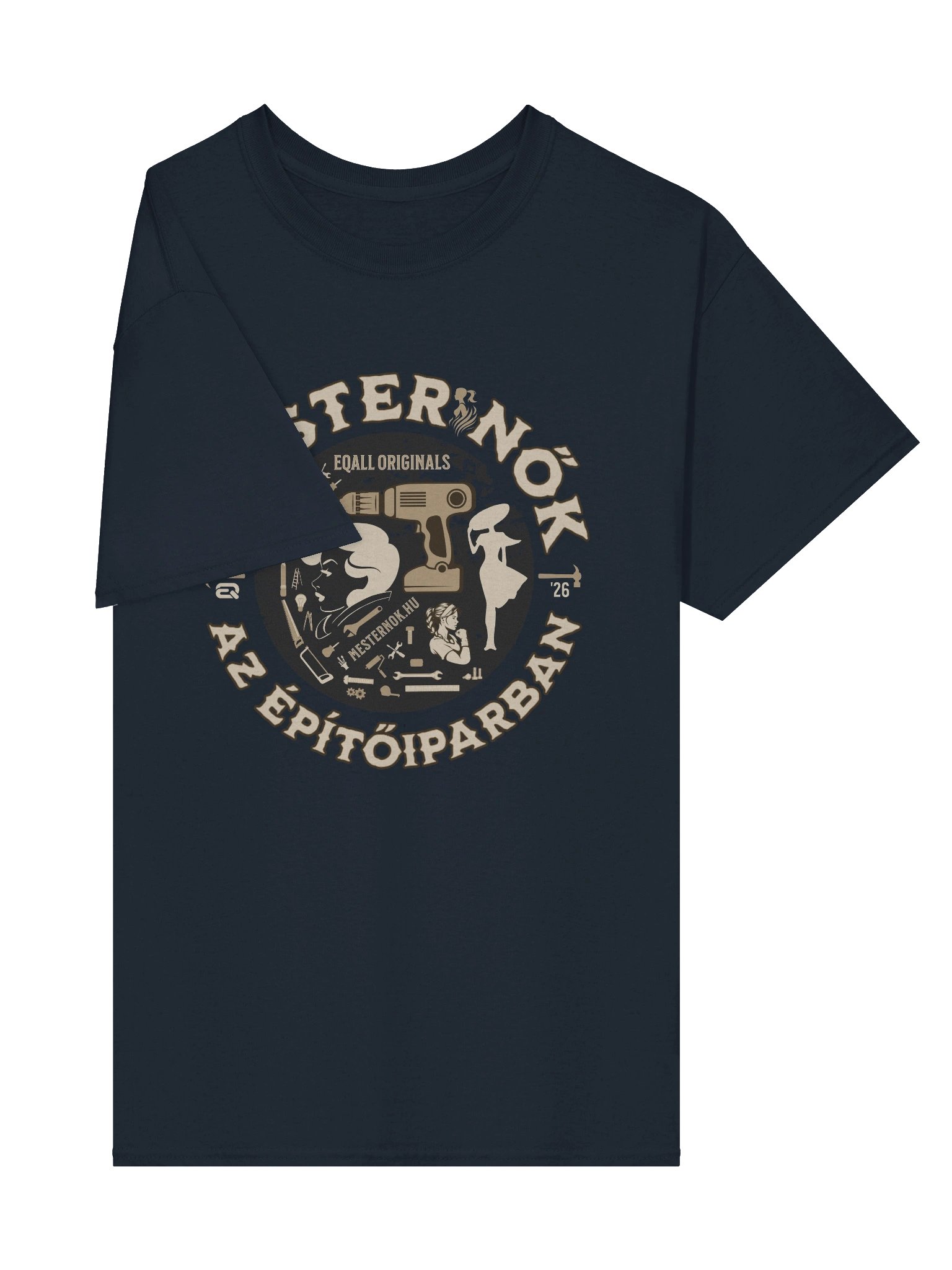 Mesternők Retro Vibe_Unisex 100% Pamut Gildan Dizájn_EQALL.hu® Originals_Barna / Bézs product image (6)