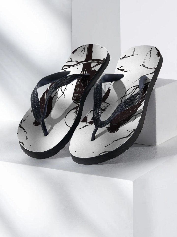 FLIP-FLOPS – Skull on a crow's body 💀🐦🌿 product image (1)
