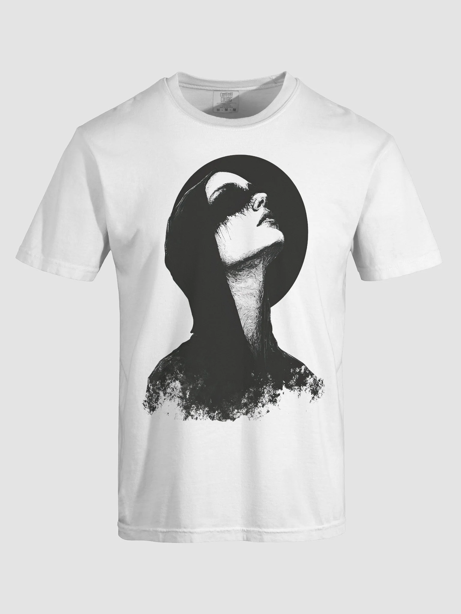 Moon Hooded Woman White Short-Sleeve Graphic T-Shirt product image (7)