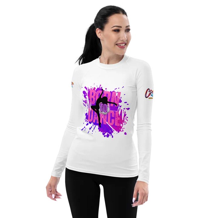 Born to Dance Her Silhouette Vibrant Splatter Rash Guard product image (1)