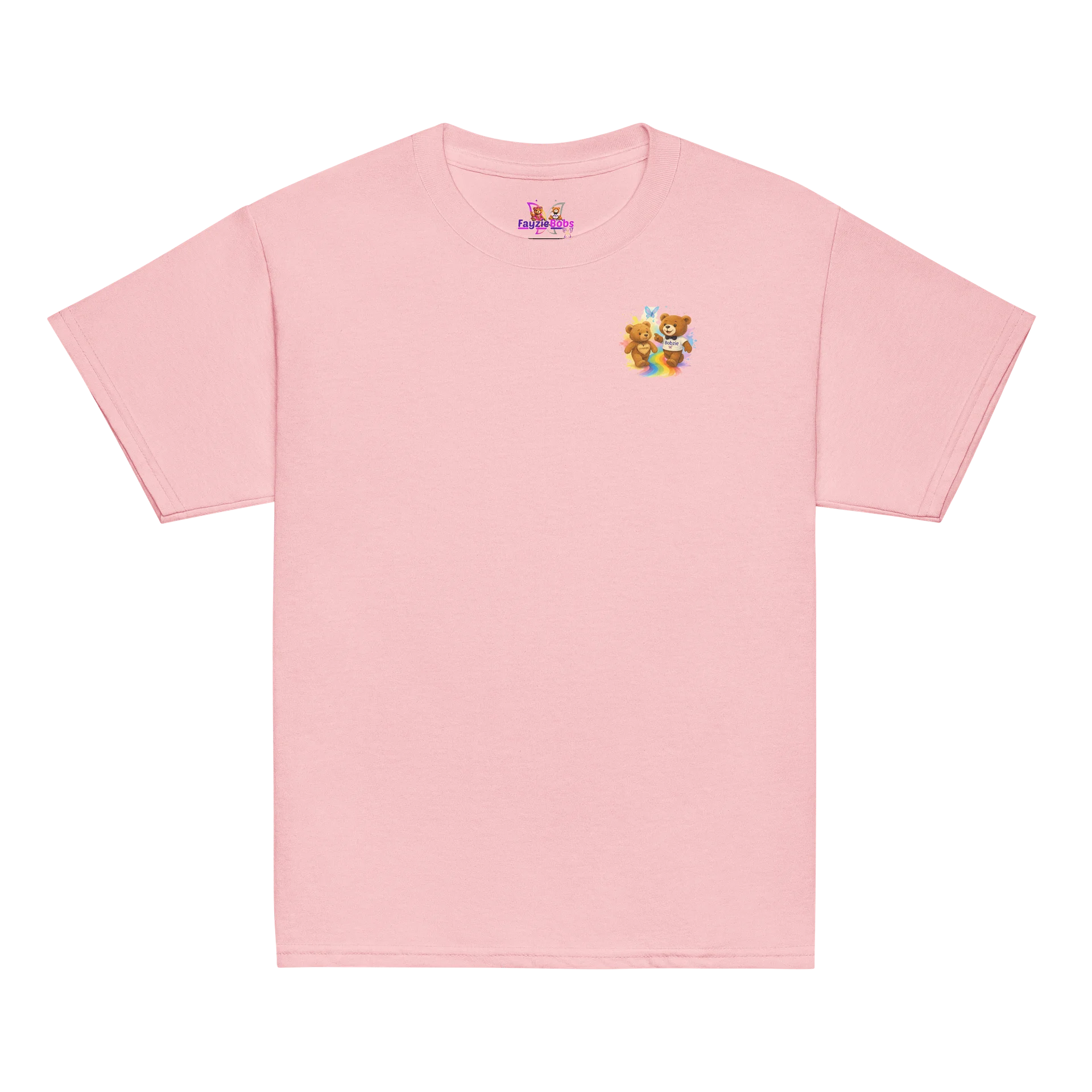 Fayzie & Bobzie – Follow Your Rainbow Pink Kids T-Shirt by FayzieBobs product image (4)