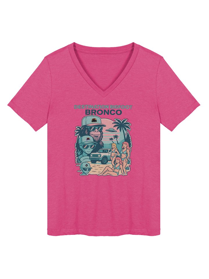 Destination Bigfoot Bronco Legends Of Sunset Best Friends Bella+Canvas Women's Relaxed V-Neck T-Shirt (Multiple Colors Available) product image (1)