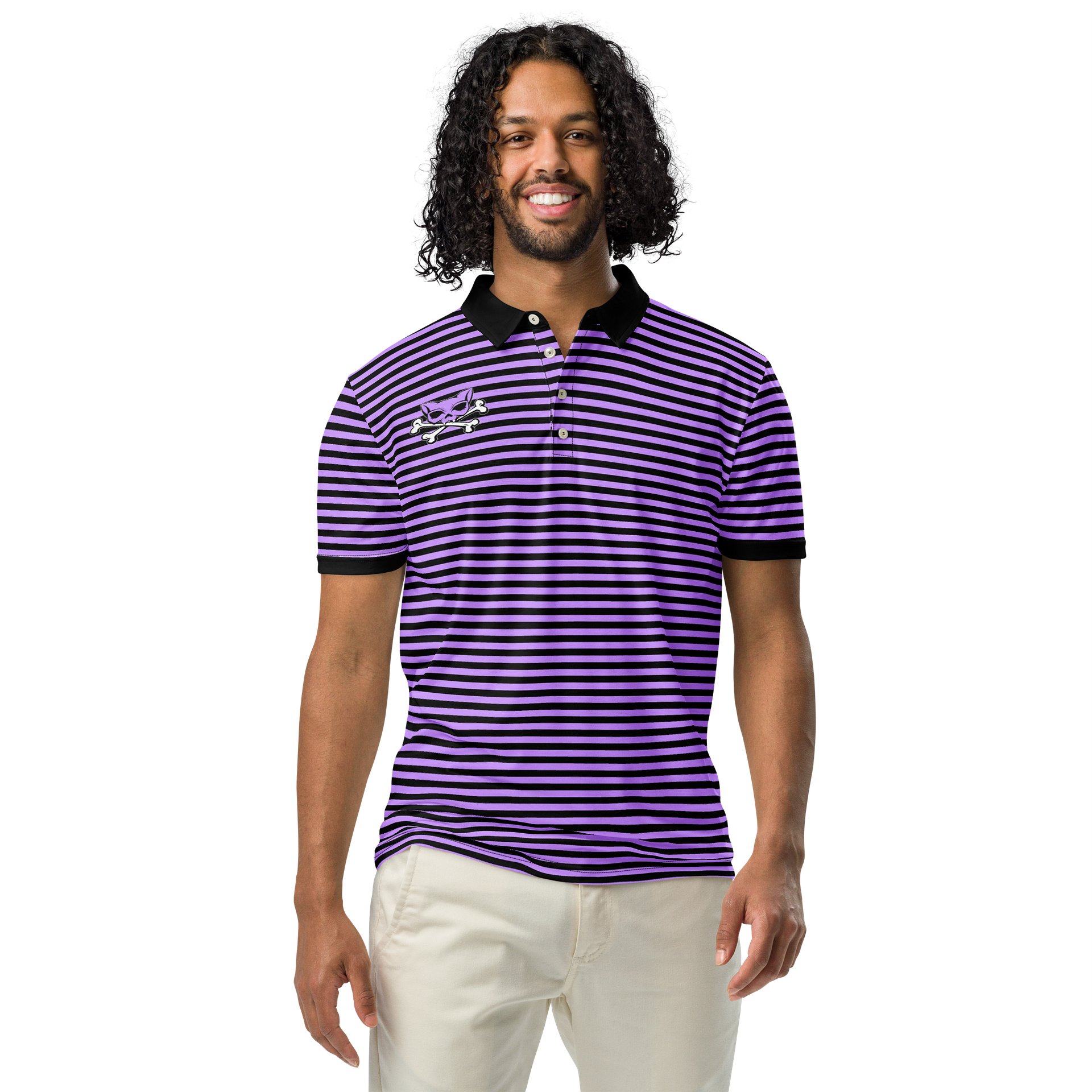 Purple and Blaque Red Kat Skull Polo product image (1)