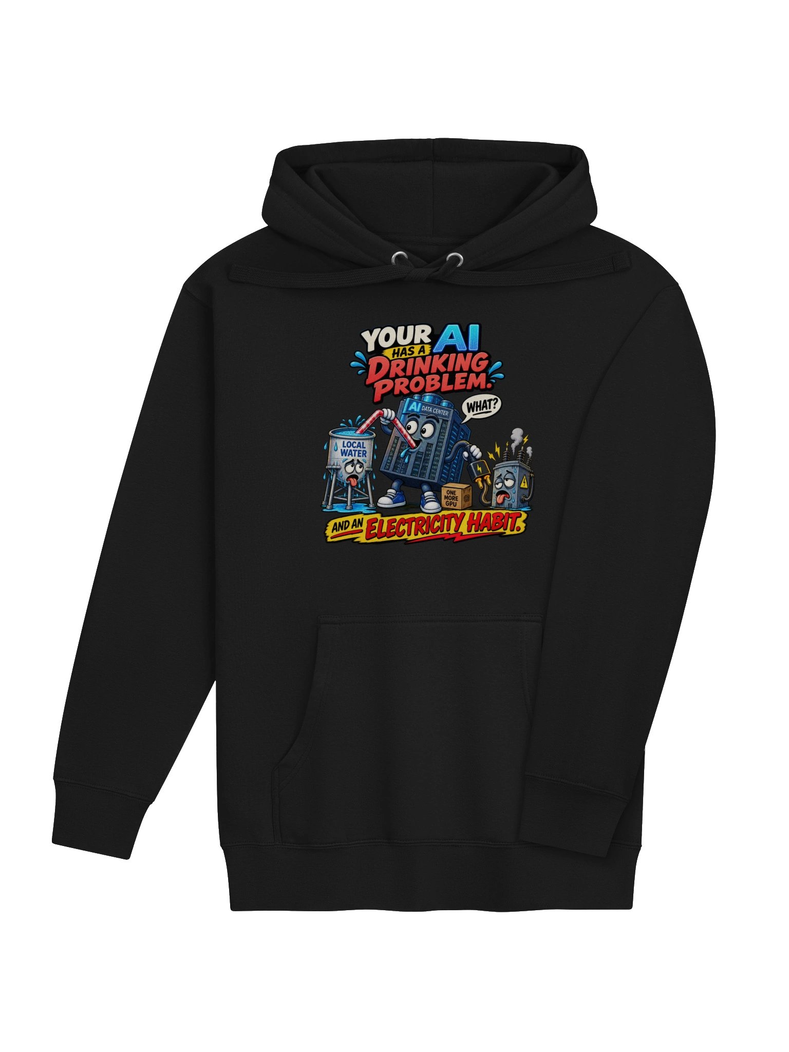 YOUR AI HAS A DRINKING PROBLEM — And an Electricity Habit - Hoodie product image (4)
