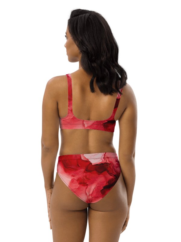 Bikini taille haute abstrait Crimson Bloom PU MANATU product image (3)