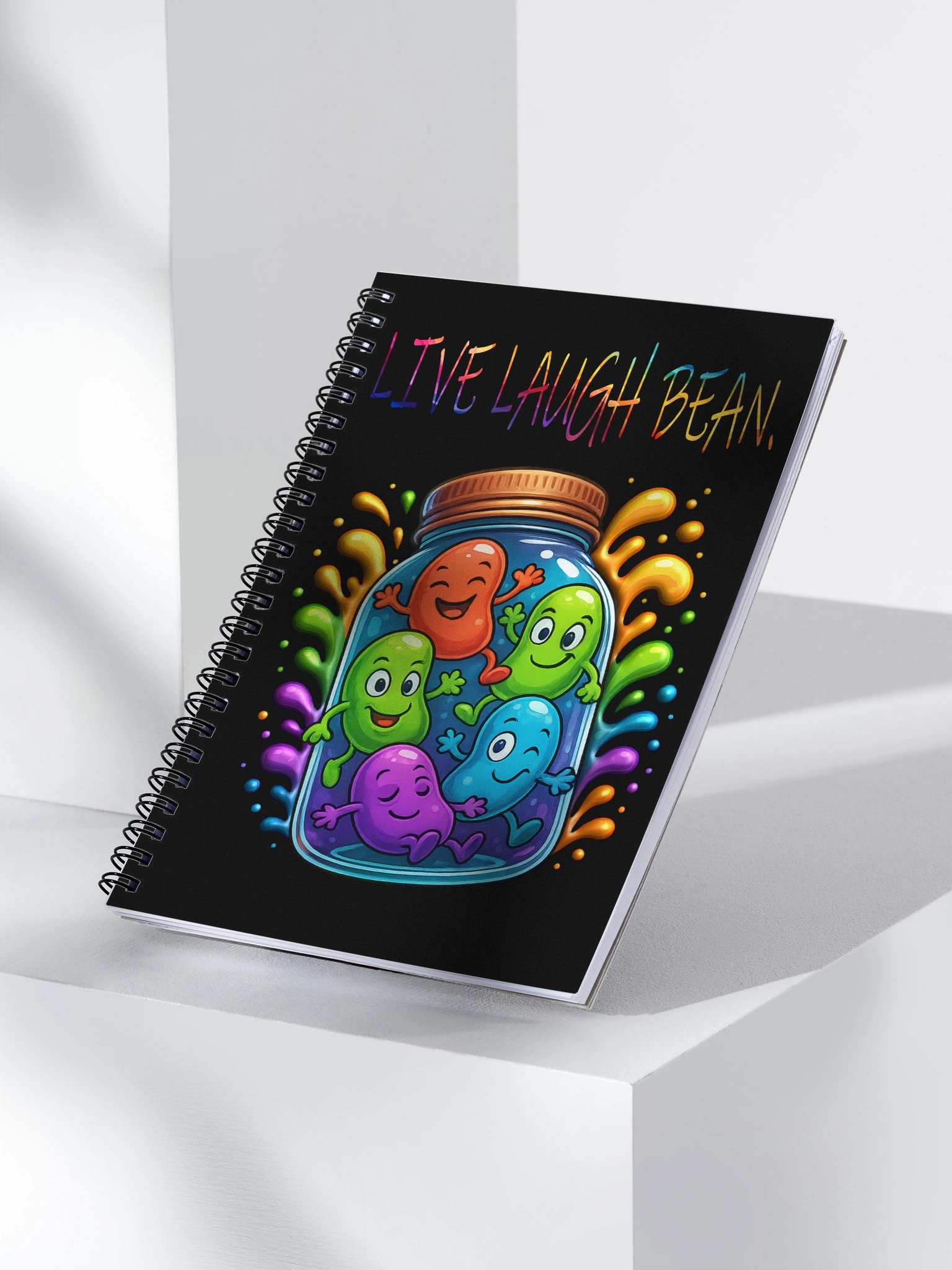 🌈✨ Live, Laugh, Bean – Colour Splash Notepad 🫘📝 product image (3)