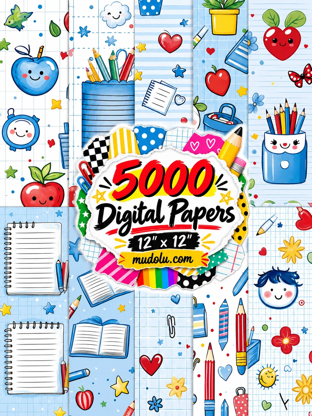 5000 School Digital Papers, Back to Classroom Scrapbook Mega Bundle product image (7)