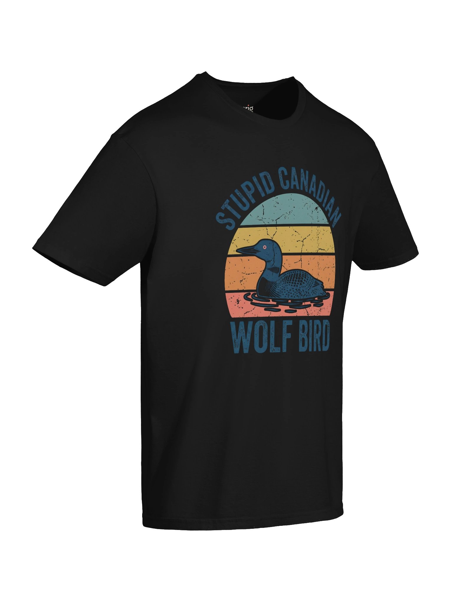 Stupid Canadian Wolf Bird Retro Tee product image (62)