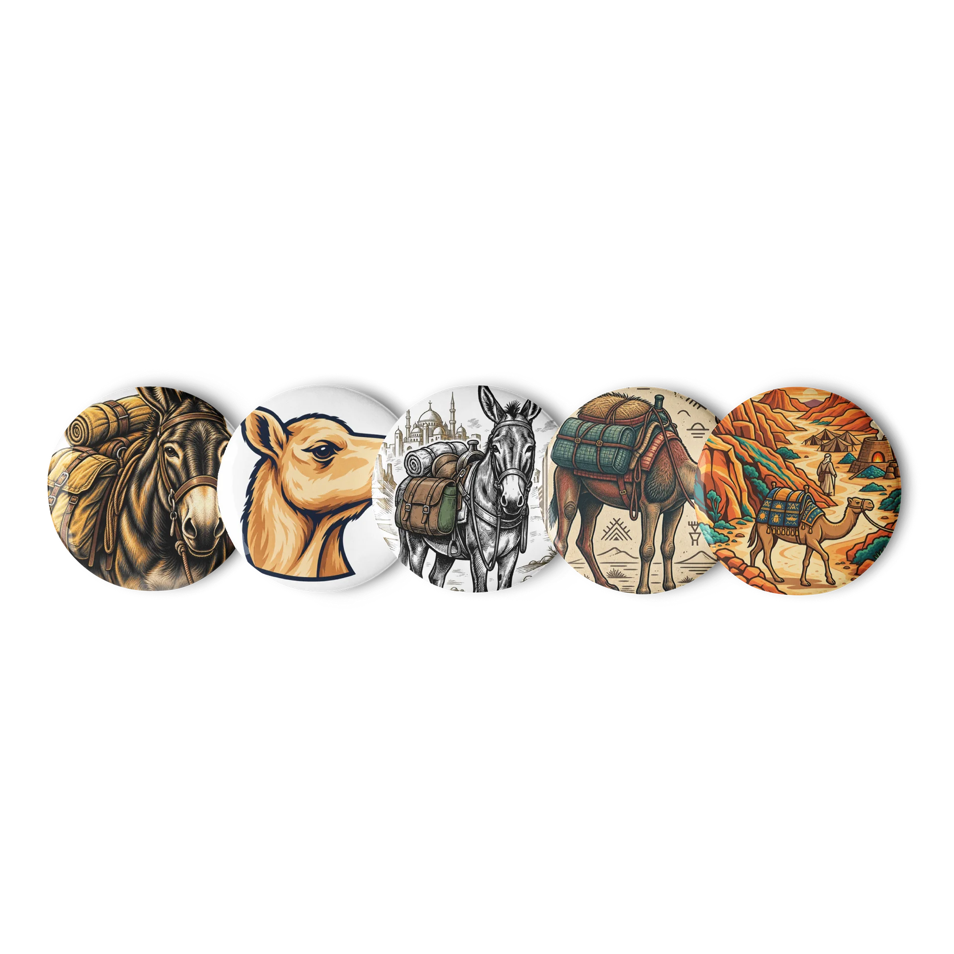 Packed Donkey Pin Button Set product image (1)