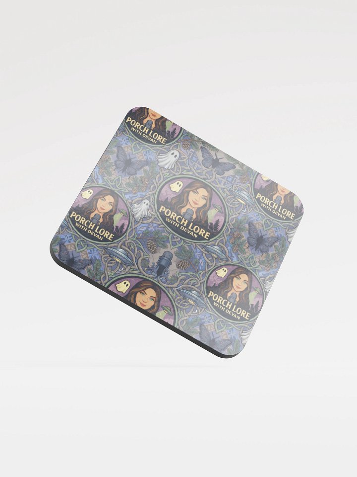 PORCH LORE DEVAN PERIWINKLE MOTH CORK COASTER product image (1)