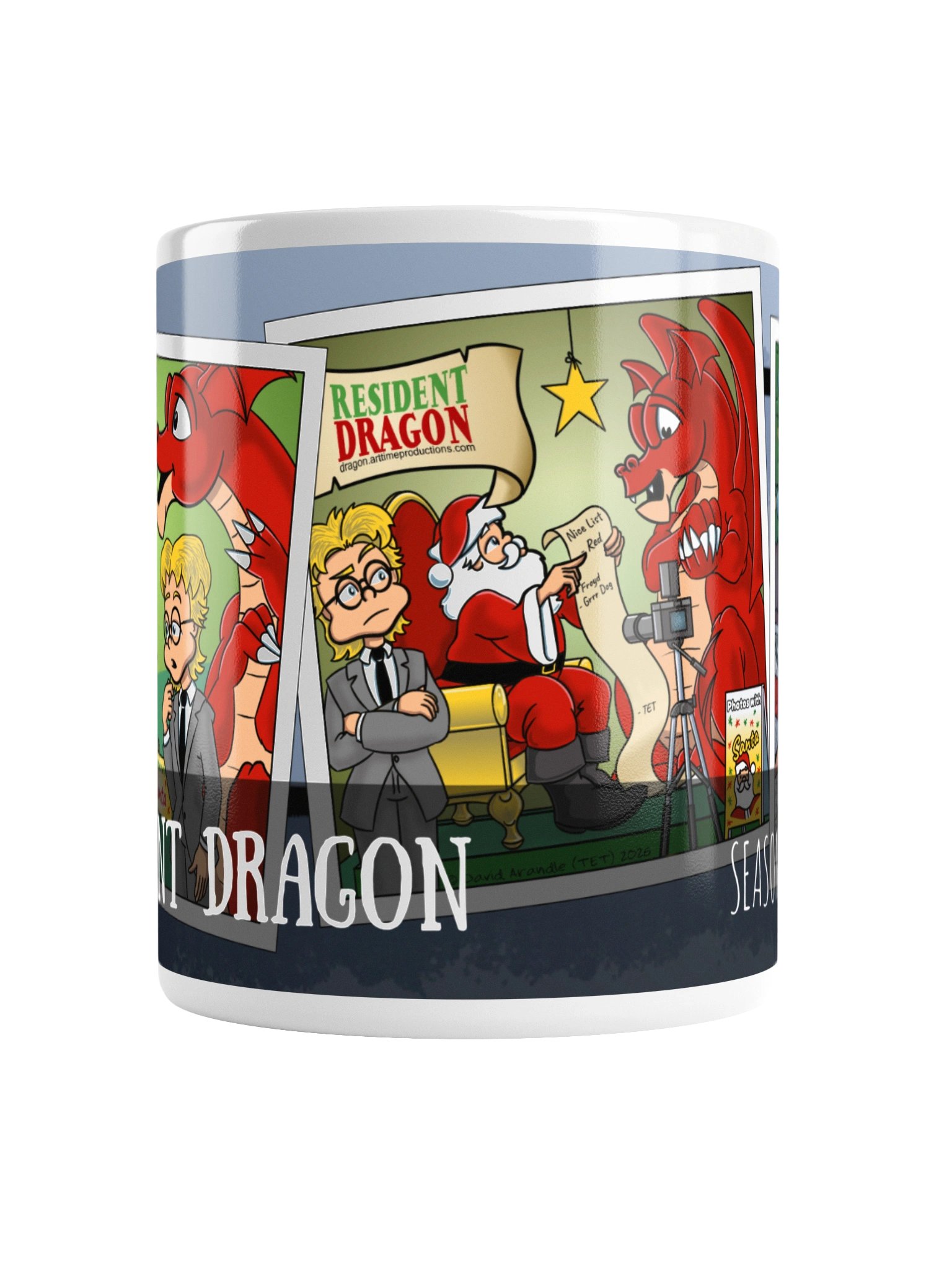 Resident Dragon Comic Season's Greetings Three-Panel Mug product image (2)