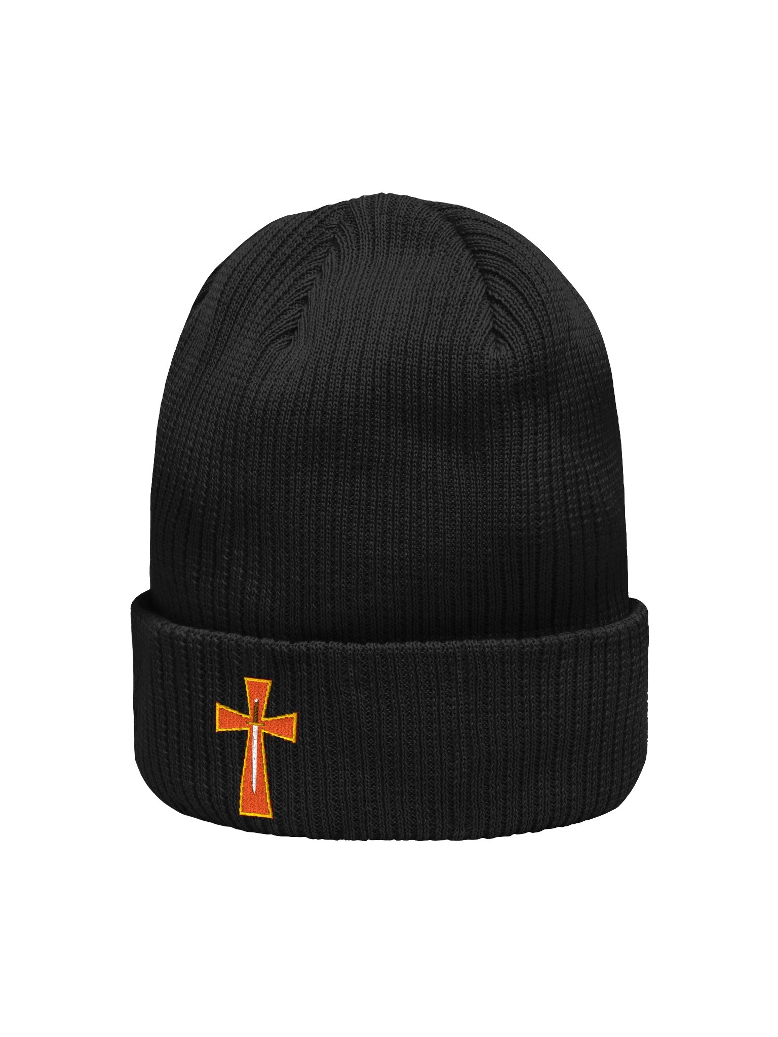 Orange Cross Embroidered Organic Beanie product image (13)