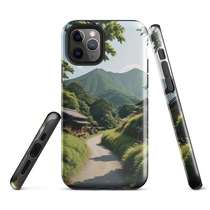 Tranquil Countryside iPhone Tough Case - Scenic Village Path Design product image (2)
