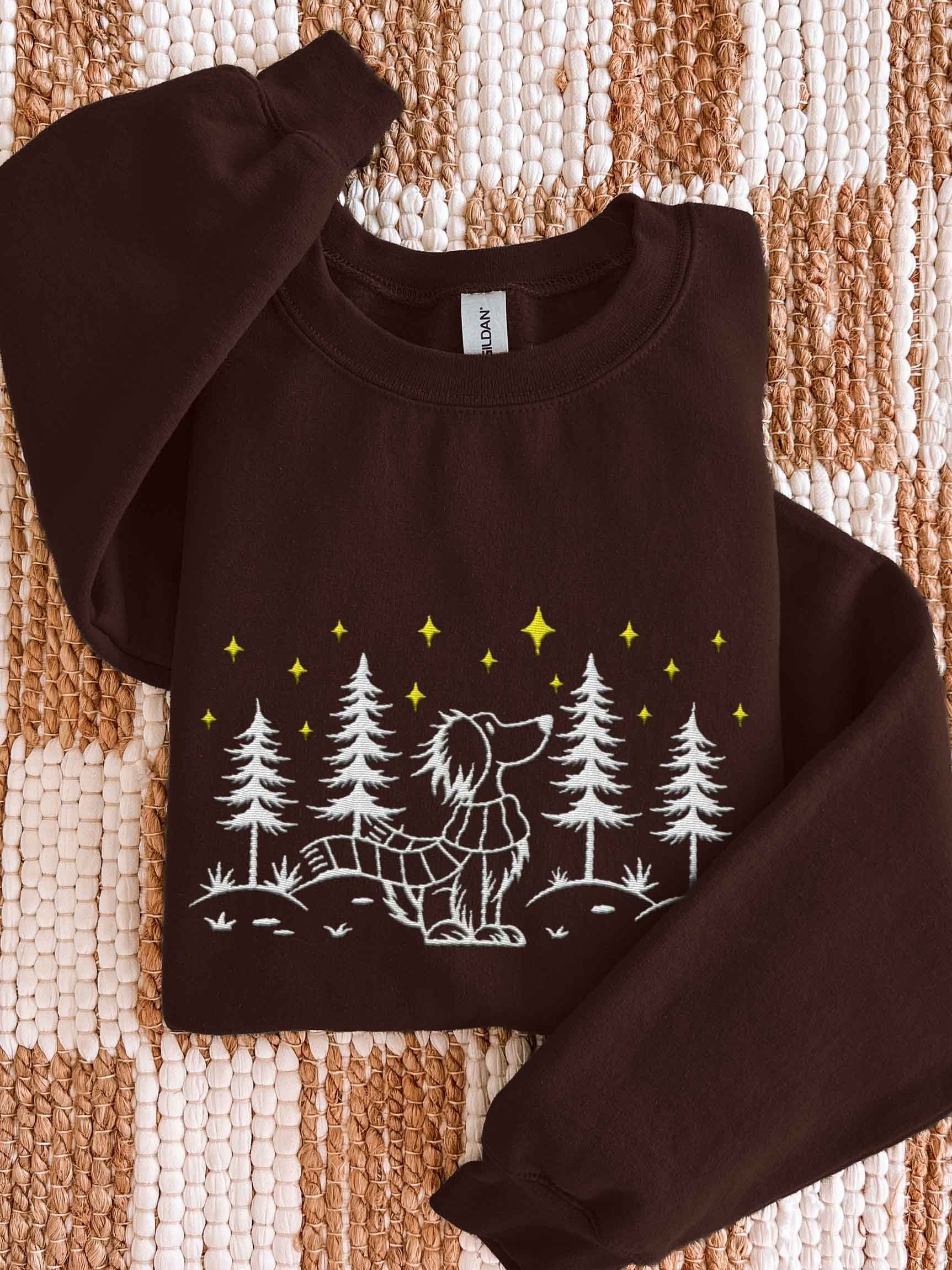Boykin Spaniel Winter/Christmas Line Art Design Embroidered Sweatshirt product image (1)