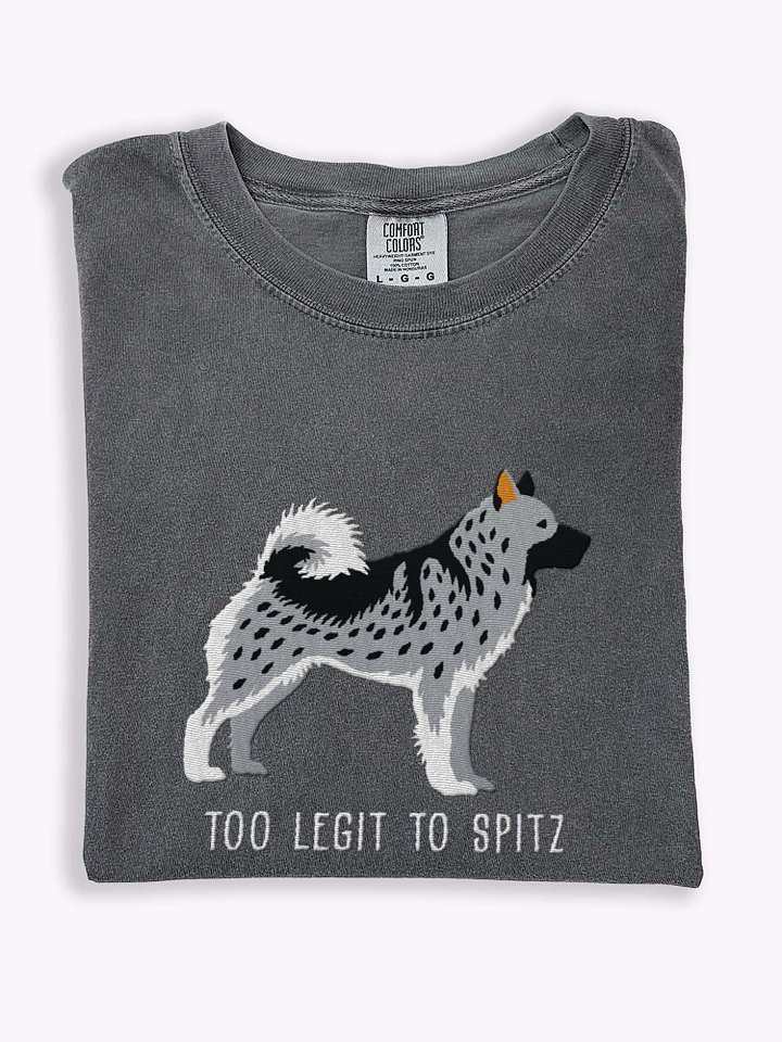 Too Legit to Spitz T-Shirt(Embroidered) of a Norwegian Elkhound(Gray) product image (1)