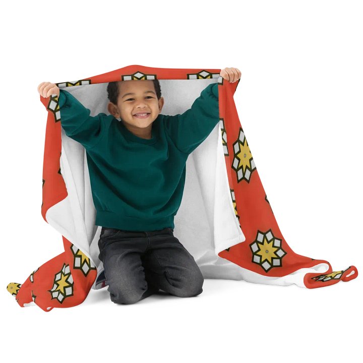 Red Yellow & Grey Star Throw Blanket product image (2)