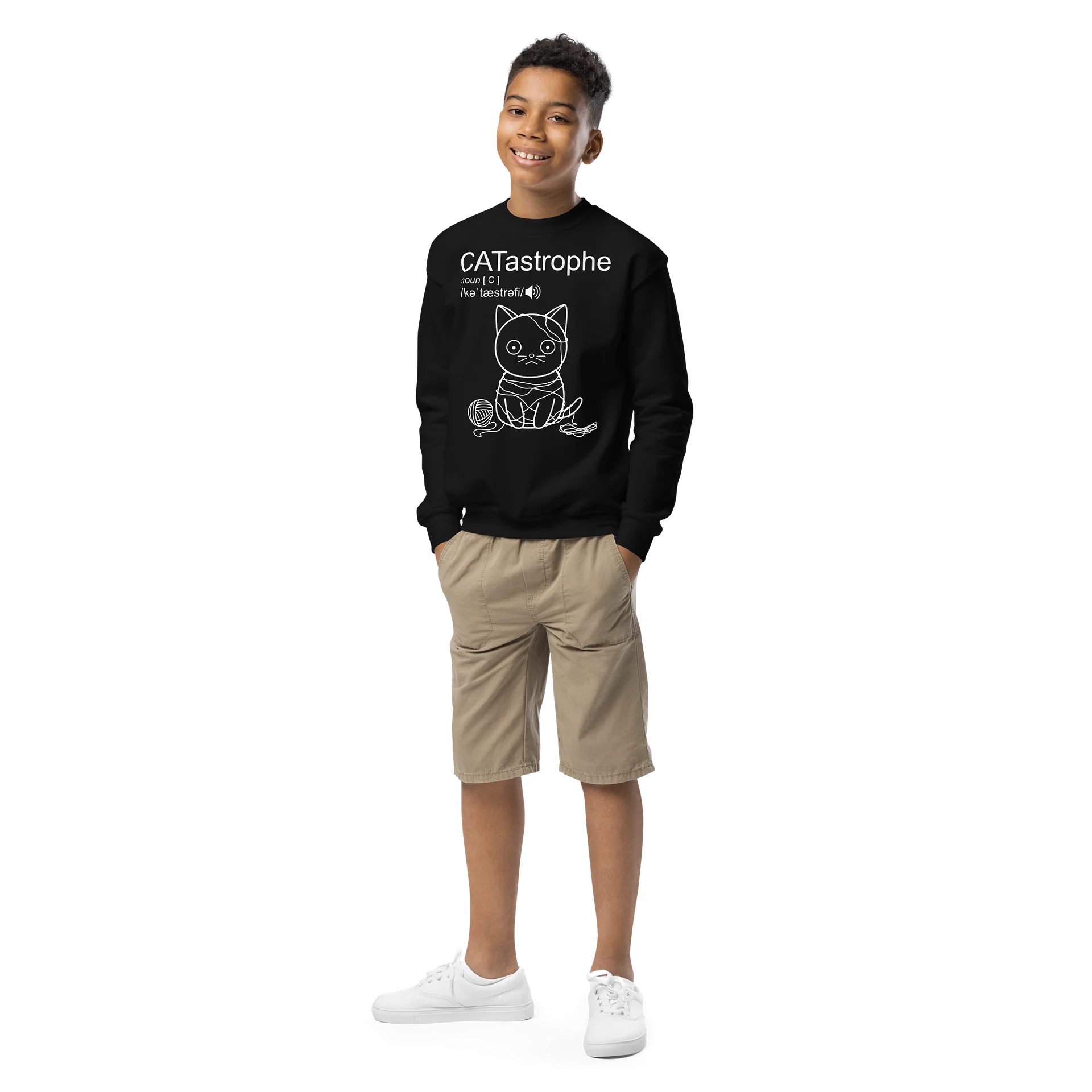 CATastrophe (Cat with Yarn) - Unisex Youth Sweatshirt product image (7)