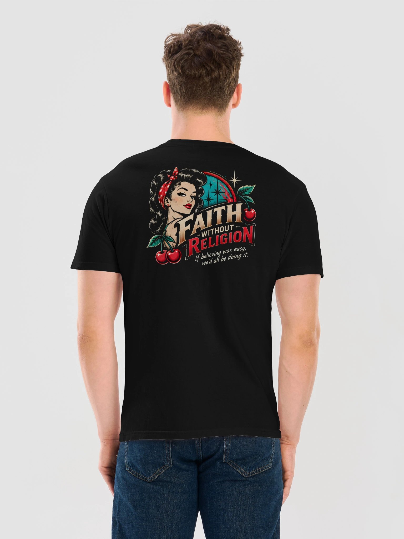 Men's Rockabilly Pin-Up & Cherries Tee product image (1)