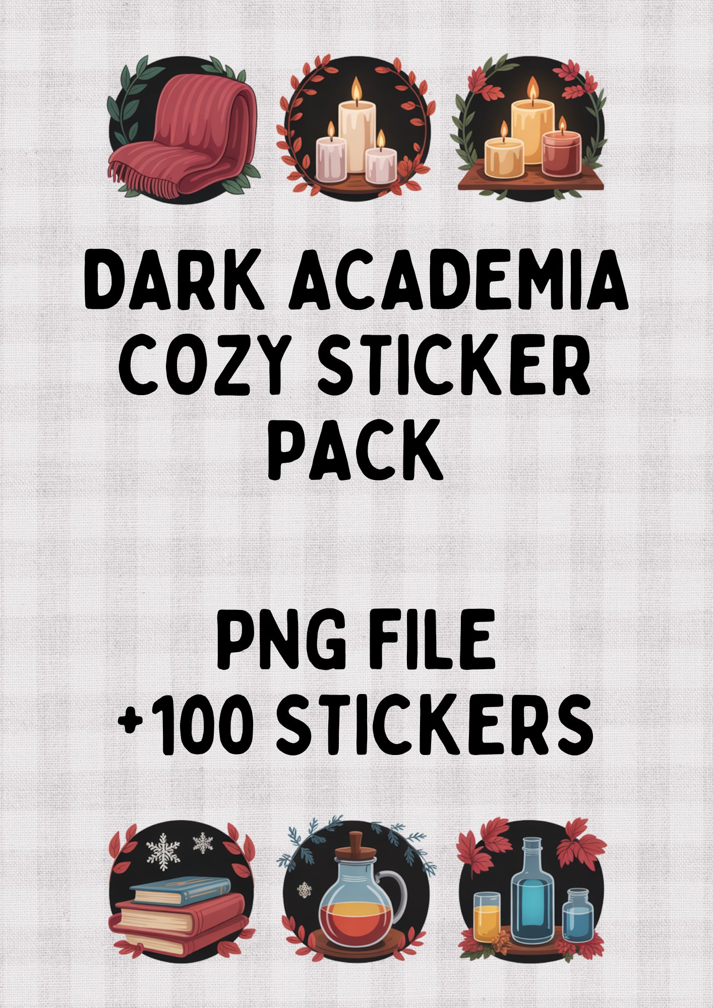 Cozy Sticker Pack (Dark Academia Style) product image (1)