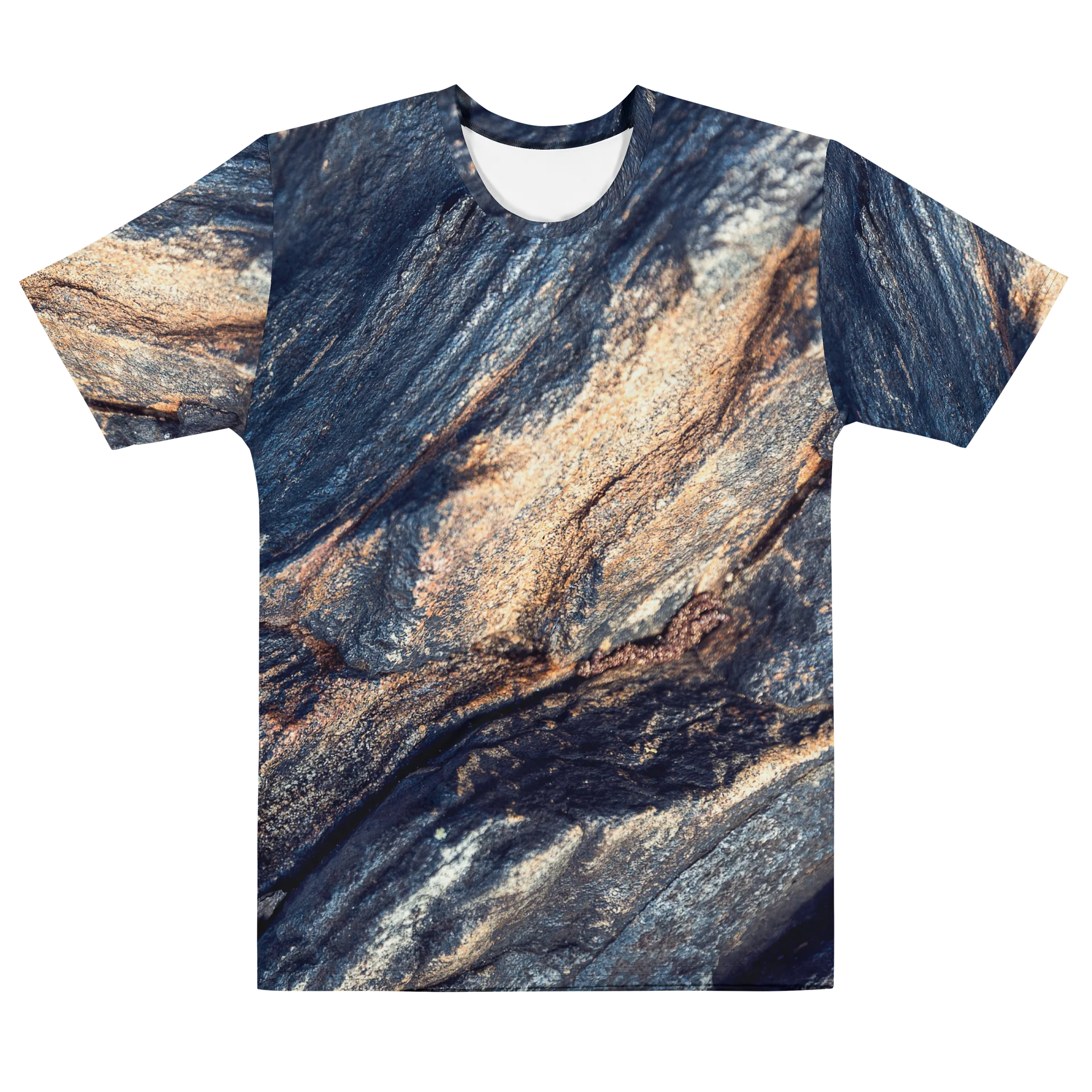 Obsidian Vein Men’s All-Over Print Natural Cotton Volcanic Mineral Crew Neck T-Shirt product image (1)