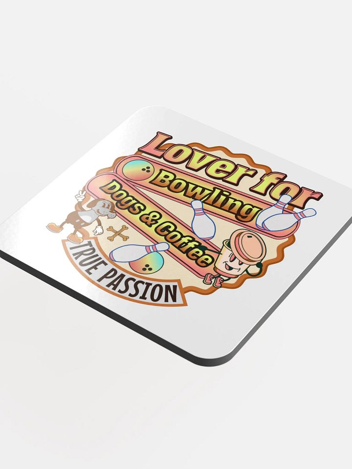 Lover For Dogs Coffee Bowling Playful Passion Cork Coaster product image (1)