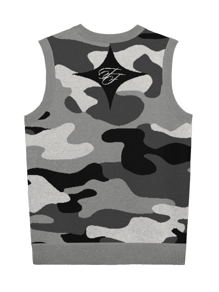 F&F WHT Camo Knitted V-Neck Vest product image (2)
