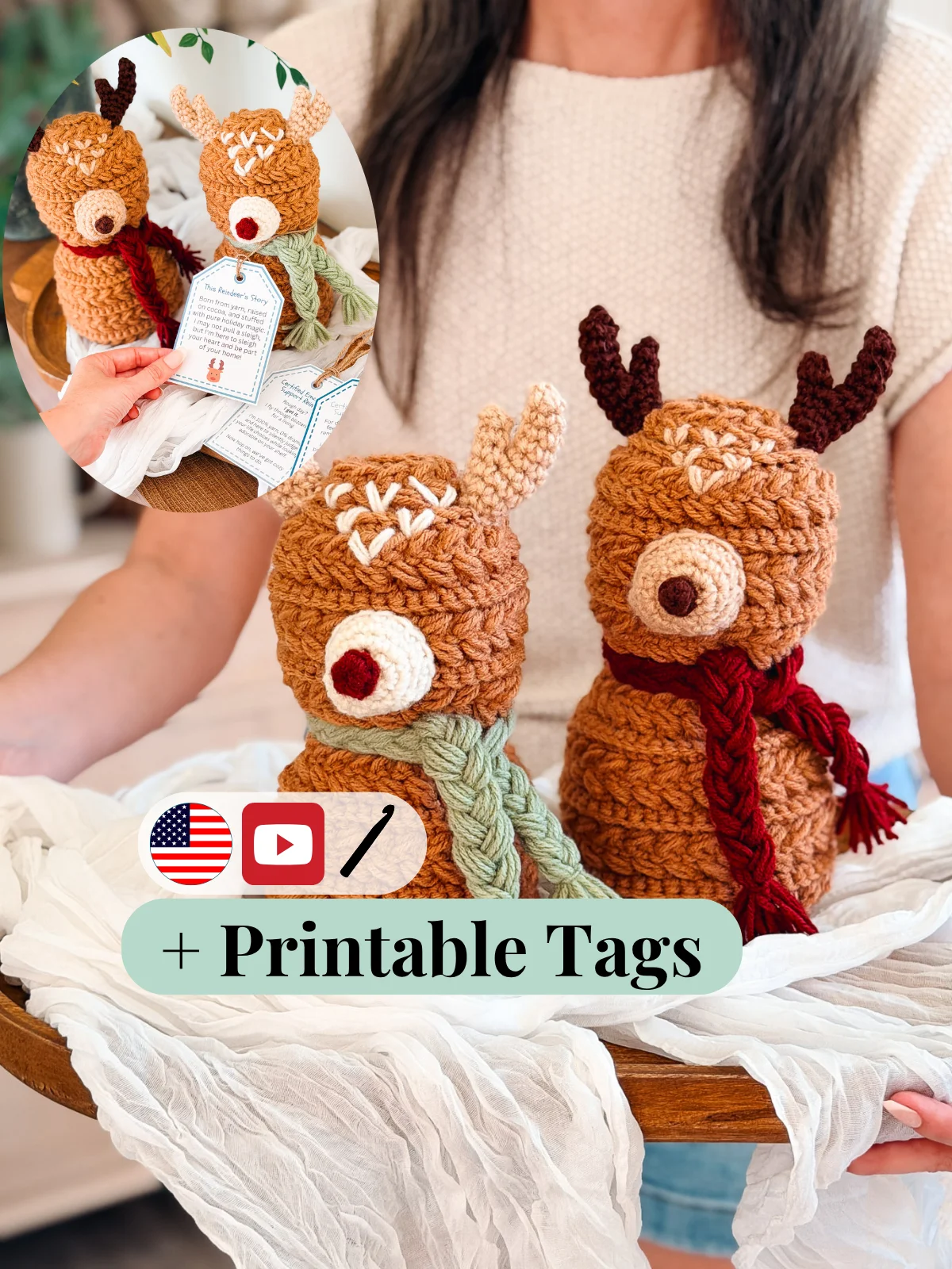 Wheat Stitch™ Reindeer Amigurumi Crochet Pattern product image (1)