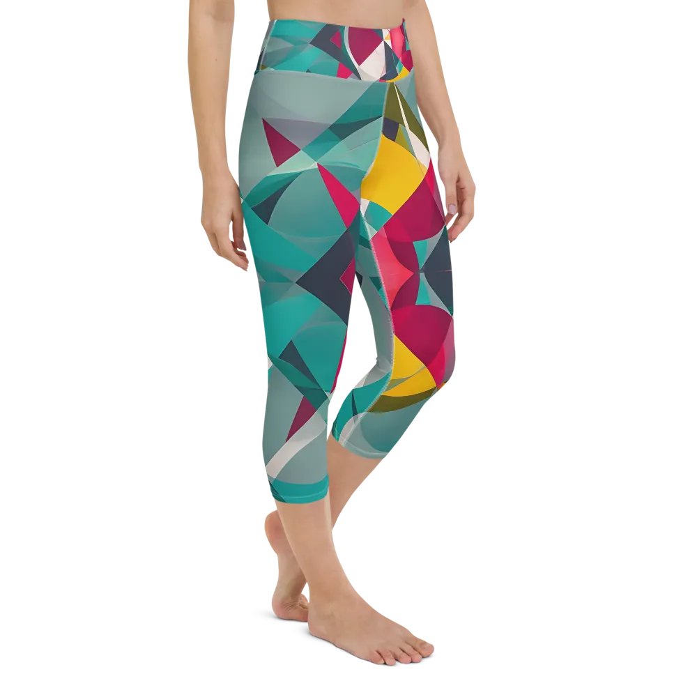 Abstract Lithographic Pattern Design Yoga Capri Legging - V9 product image (3)