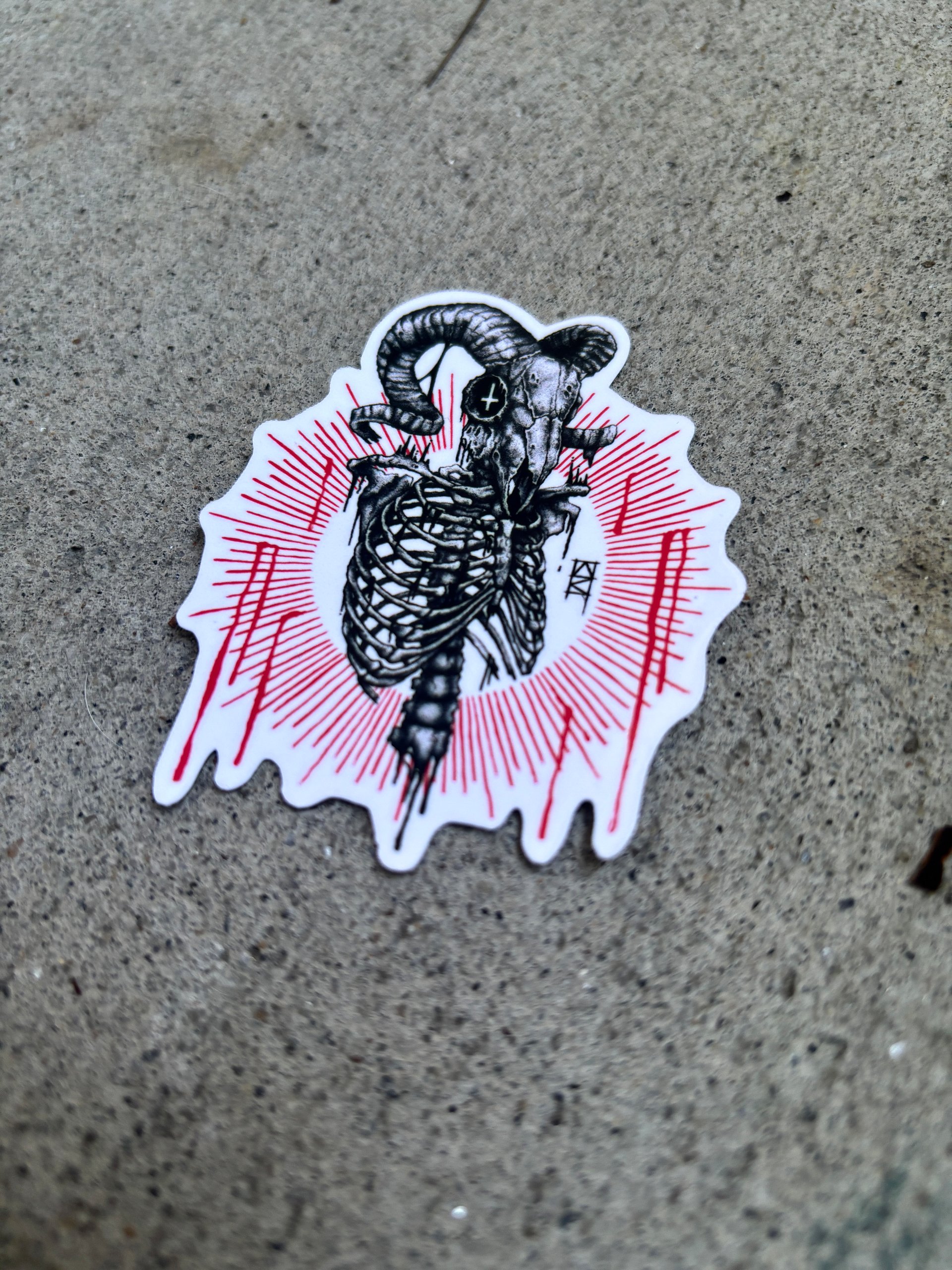 Baphomet Skeleton Vinyl Sticker product image (2)