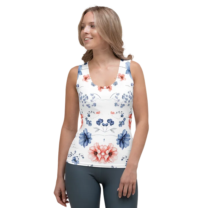 Gentle wildflowers: A watercolor dream in blue & peach Blossom Breeze Women's Tank Top product image (1)