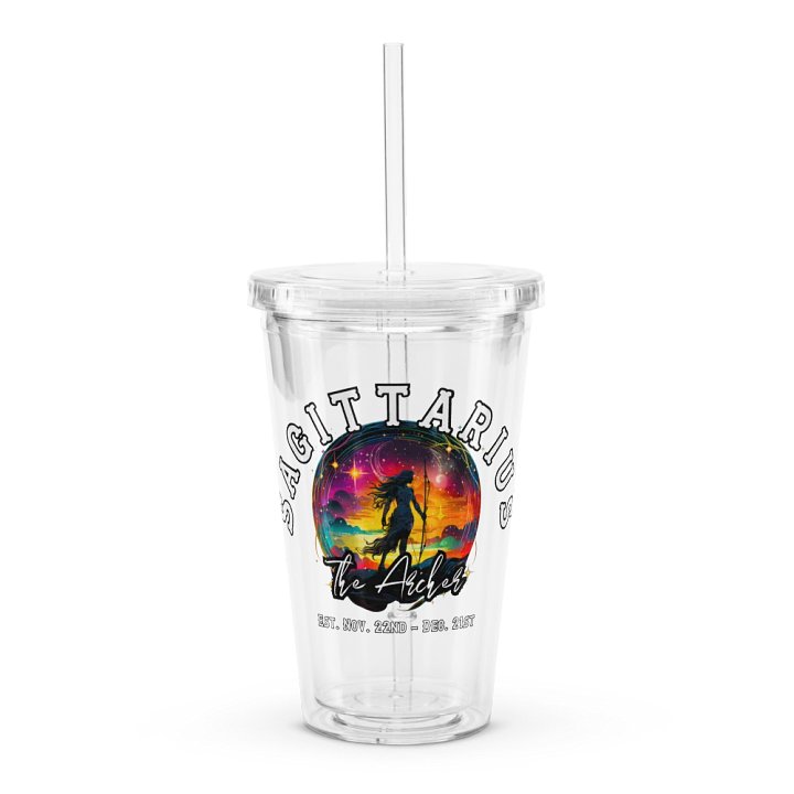Sagittarius - Zodiac Double Wall Clear Plastic Tumbler product image (1)