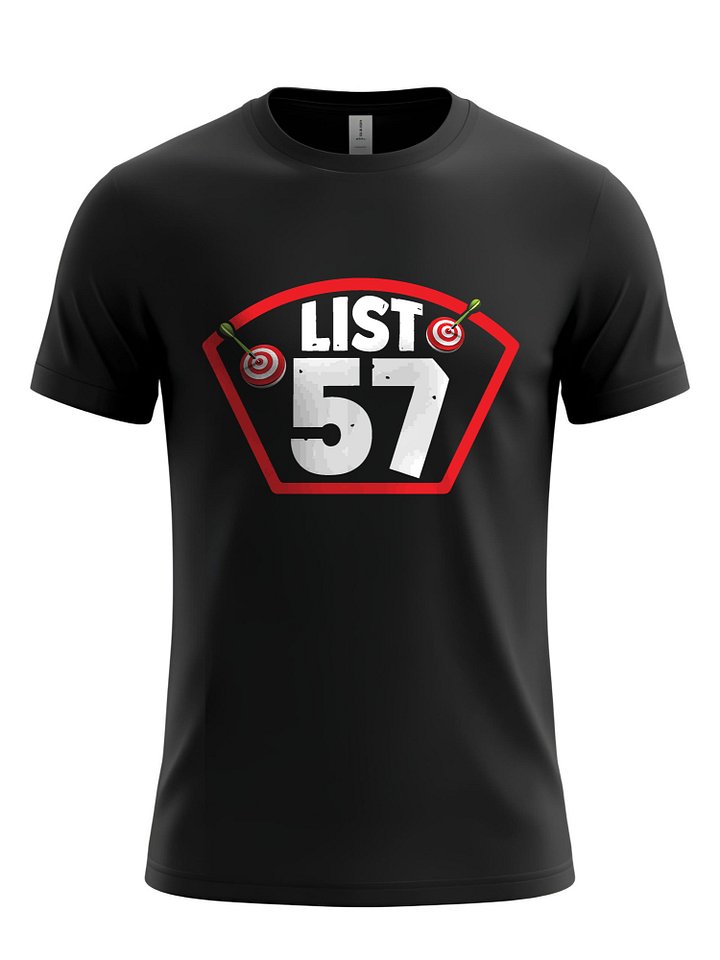 List 57 T Shirt Badge Target Design Sports Graphic Printed Tee Unisex Casual Athletic Number Shirt Streetwear Bold Red Black Modern Top product image (1)