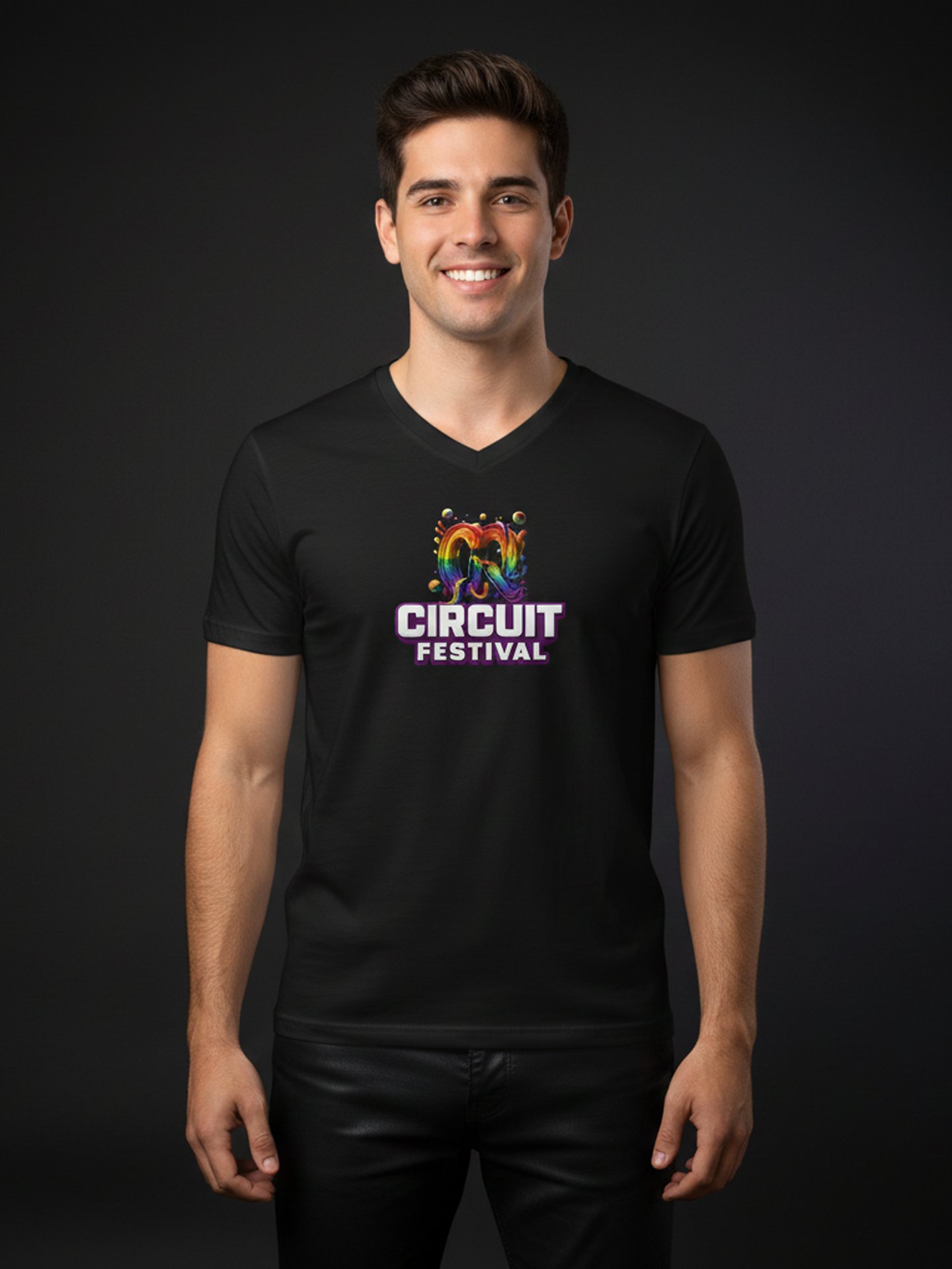 CQ CIRCUIT FESTIVAL V-NECK TEE product image (1)