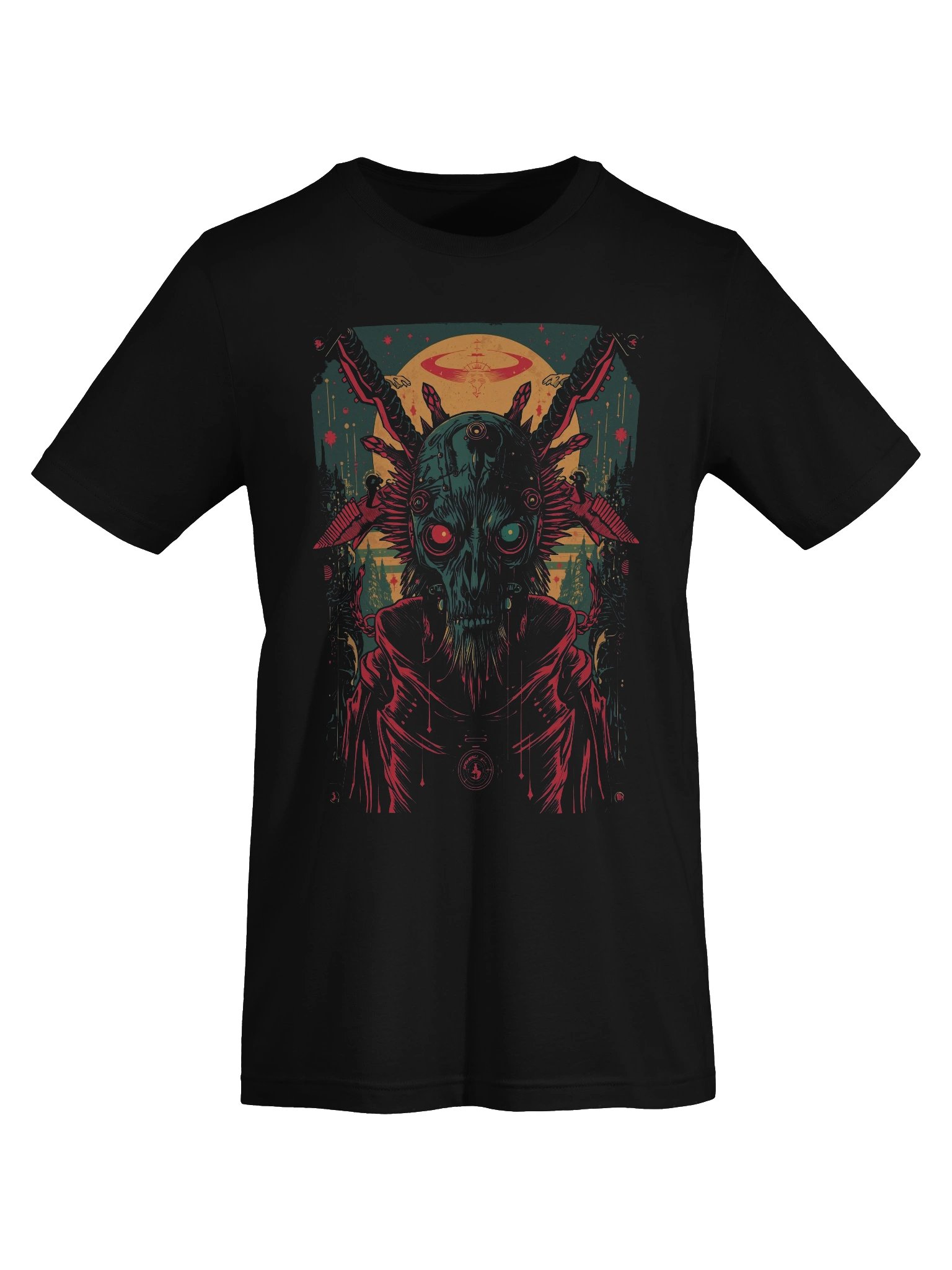 Eerie Sun Skull Lightweight T-Shirt product image (4)