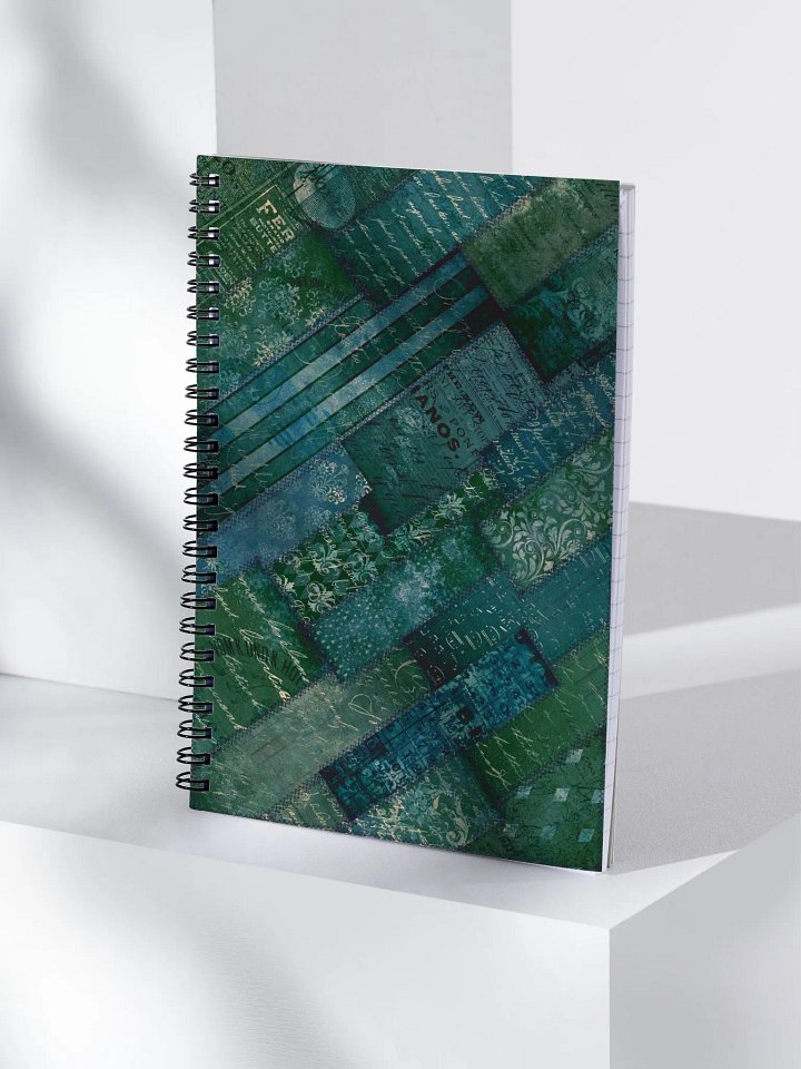 Vintage Deep Green Blue Script Notebook product image (1)