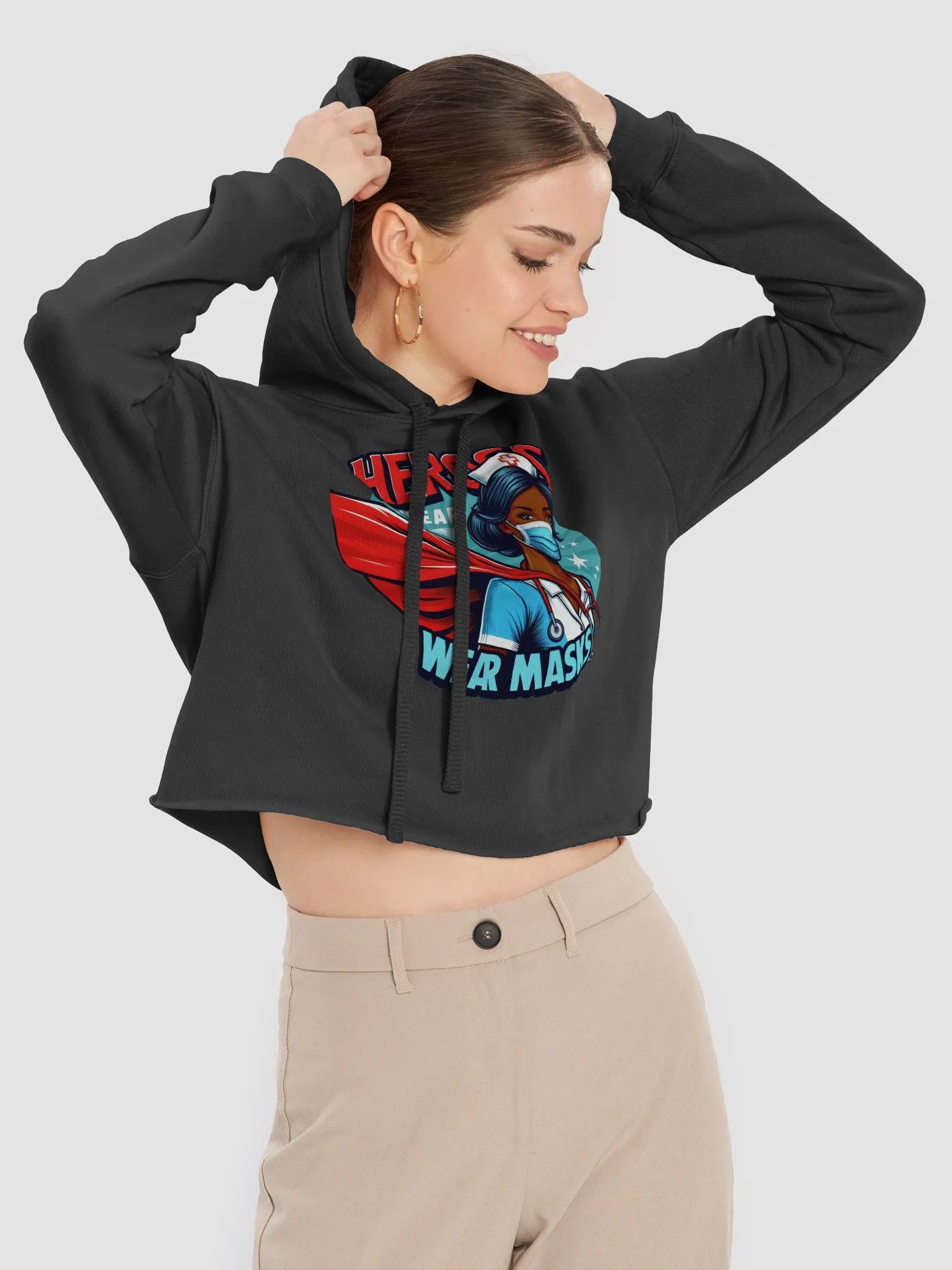 Heroic Nurse Fleece Crop Hoodie product image (18)