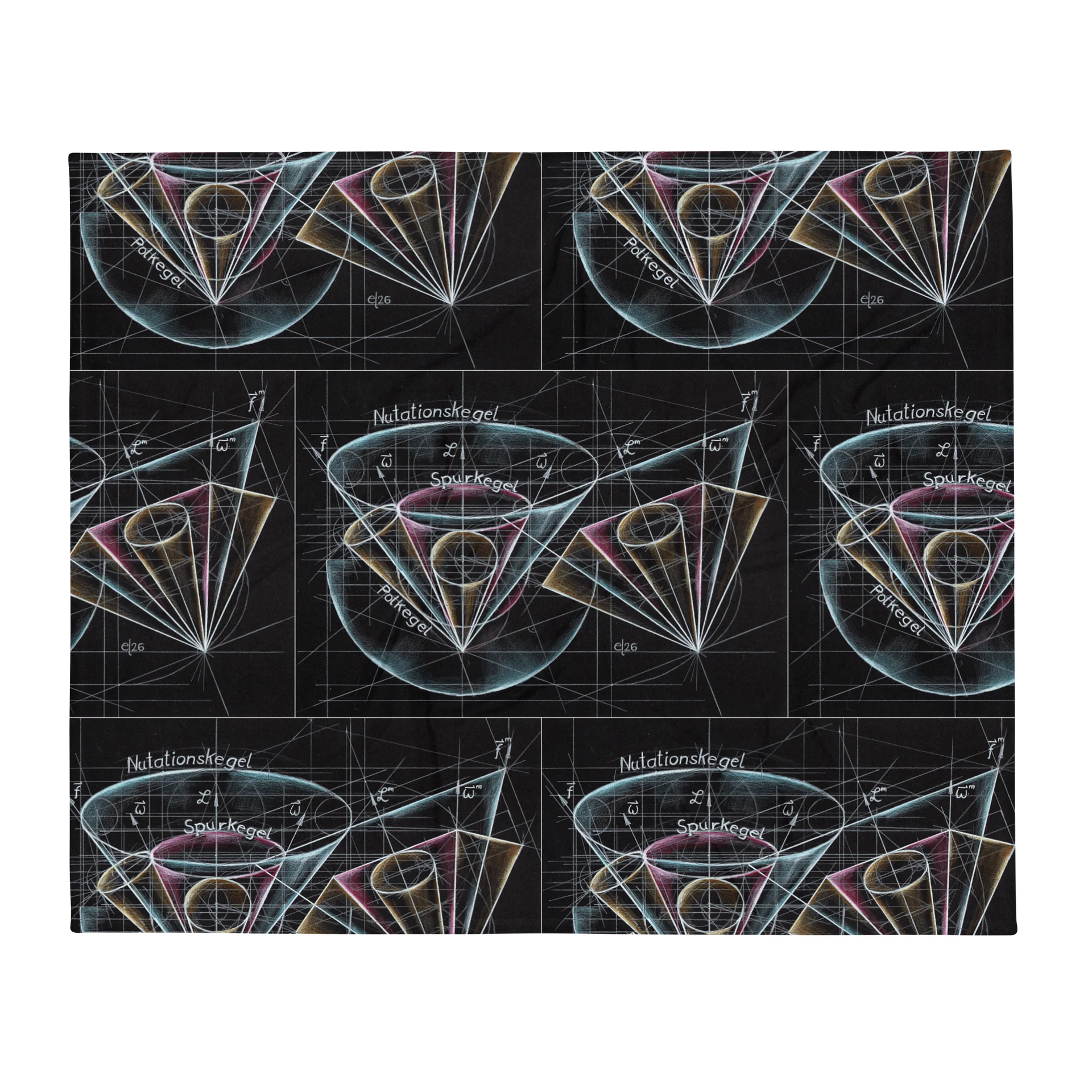 Gyroscope Motion - Geometric Physics Art Blanket product image (2)