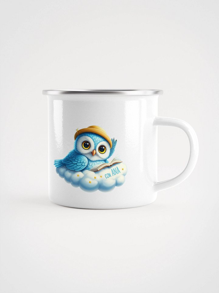 Cute enamel mug in the shape of an owl product image (1)