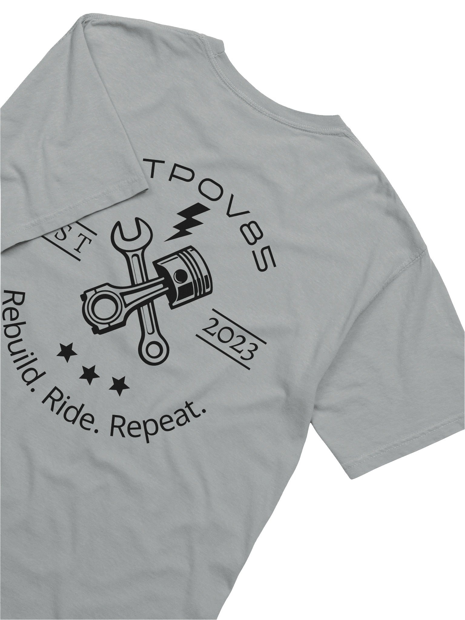 Rebuild. Ride. Repeat. Style 1, Grey T-Shirt product image (6)