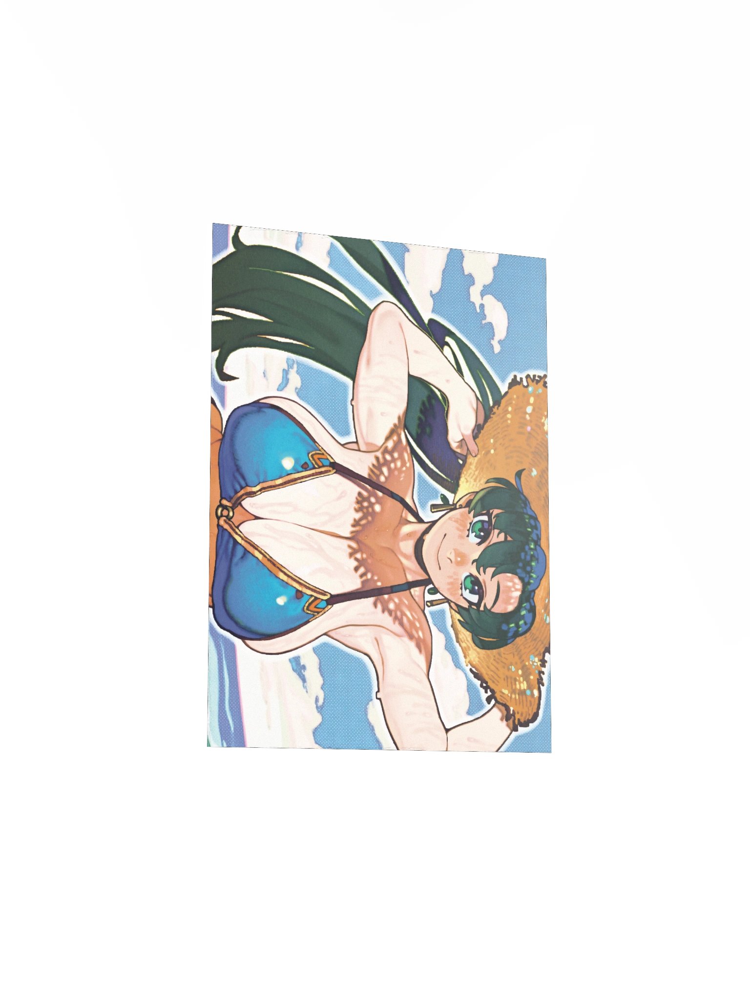 Green Haired Anime Girl Beach Print product image (11)