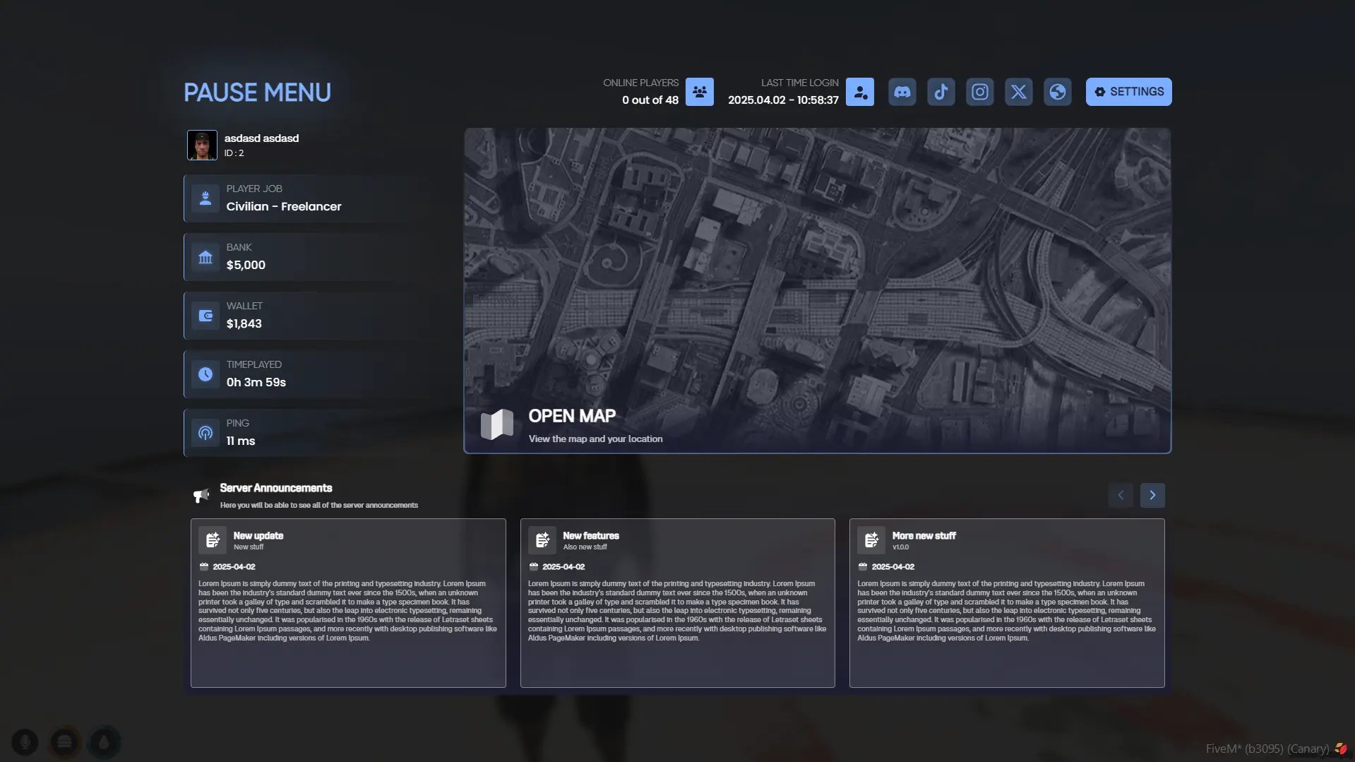 Pause Menu | Advanced Fivem Pause Menu [ QBCore / ESX / Qbox ] product image (2)