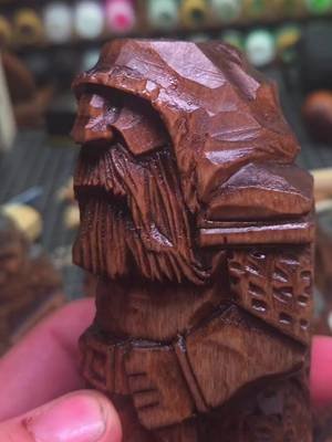 I LOVE how these hand carved dwarves look after oil and wax, look at how that beard turned out!! #whittling #woodcarving #woodcarver #fantasyart #fantasyartist 