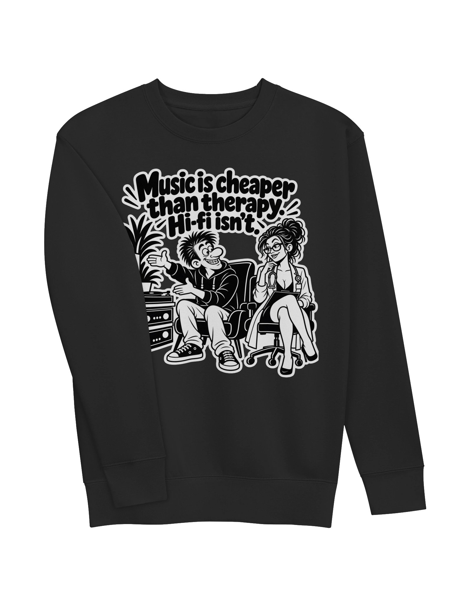 Music is Cheaper than Therapy, Hifi Isn't - Long Sleeve T-shirt product image (3)