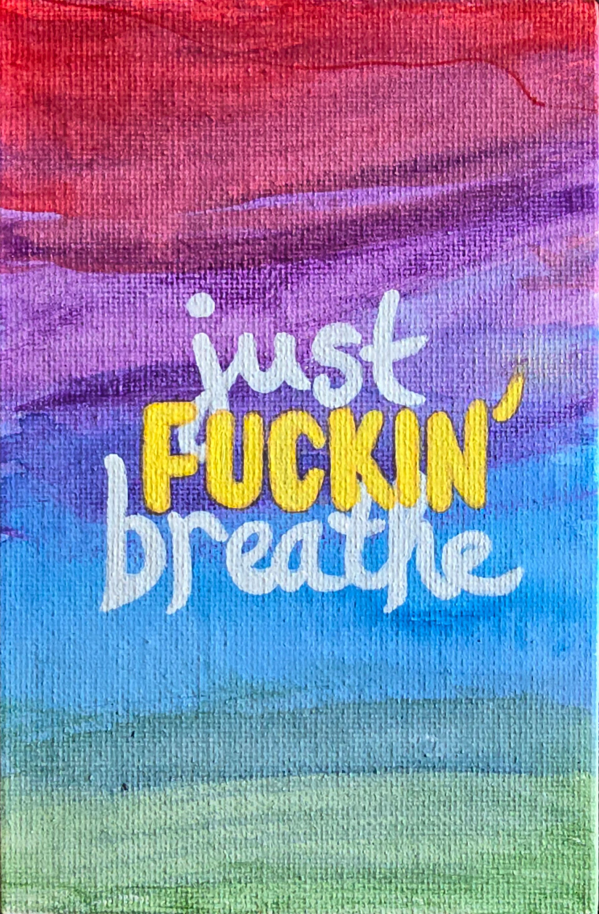 Just Fuckin' Breathe Round Stickers product image (3)