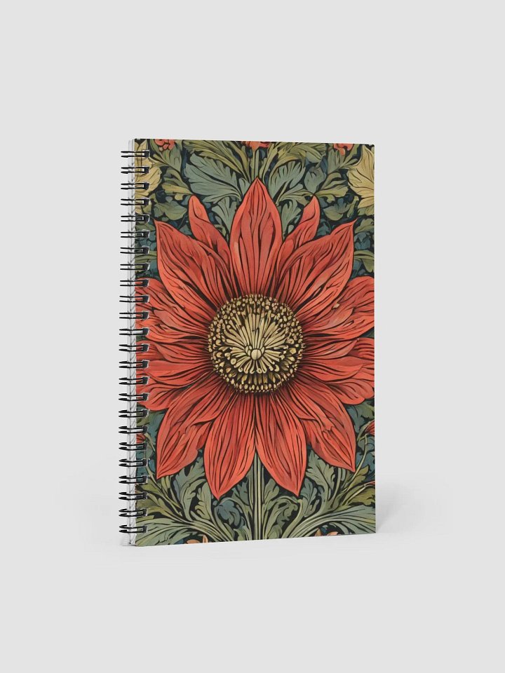 Spiral Notepad William Morris Inspired Red Flower product image (1)