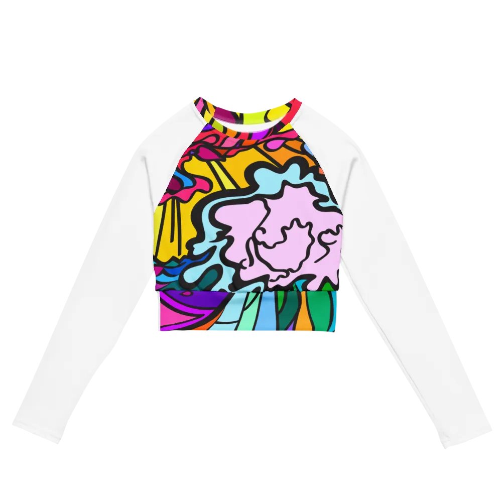 Vibrant Swirls Recycled Crop Top - Wave at Sunset product image (2)