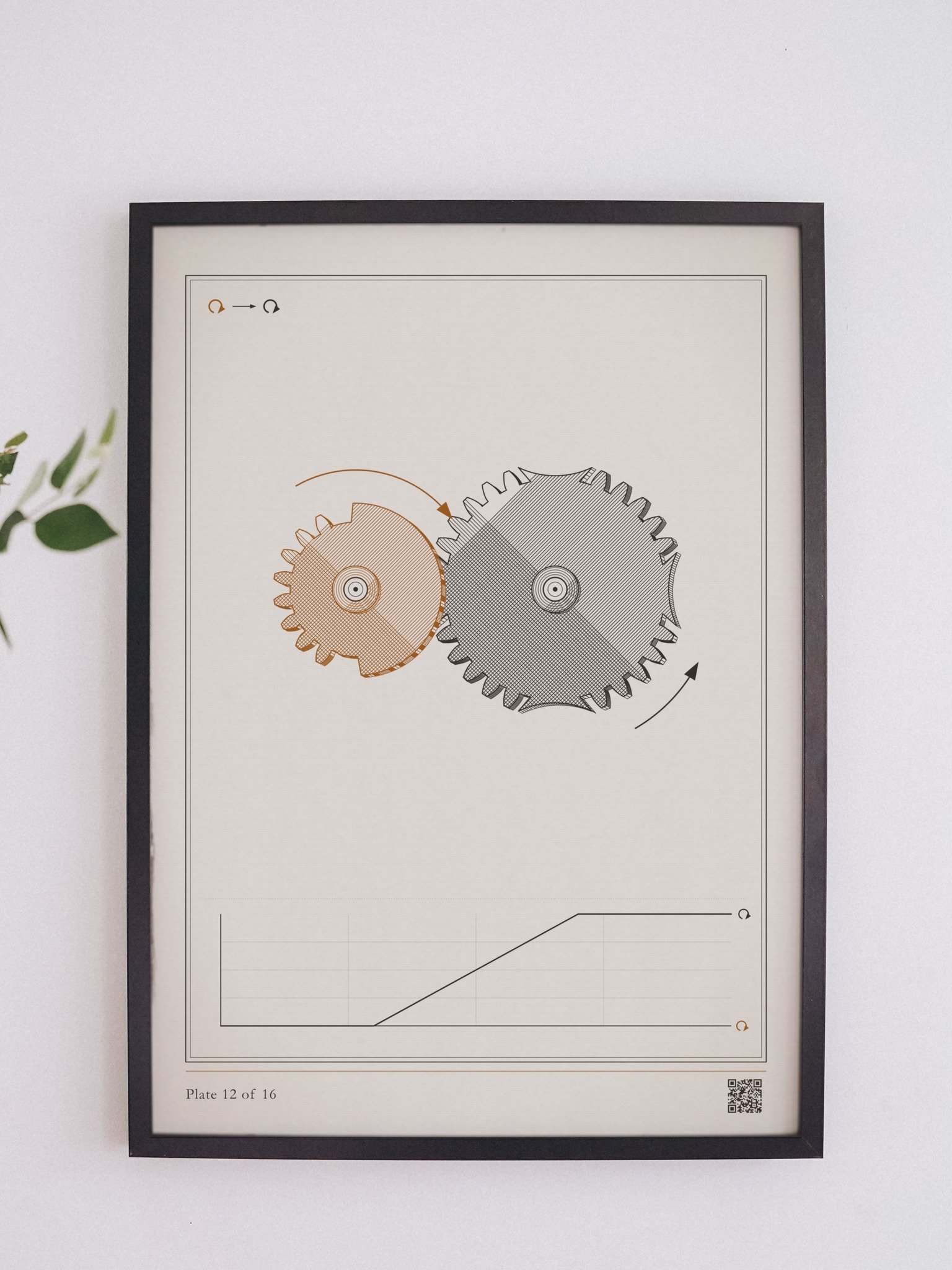 Intermittent gear print, framed, 12 x 16 in · MOTION 12 product image (6)