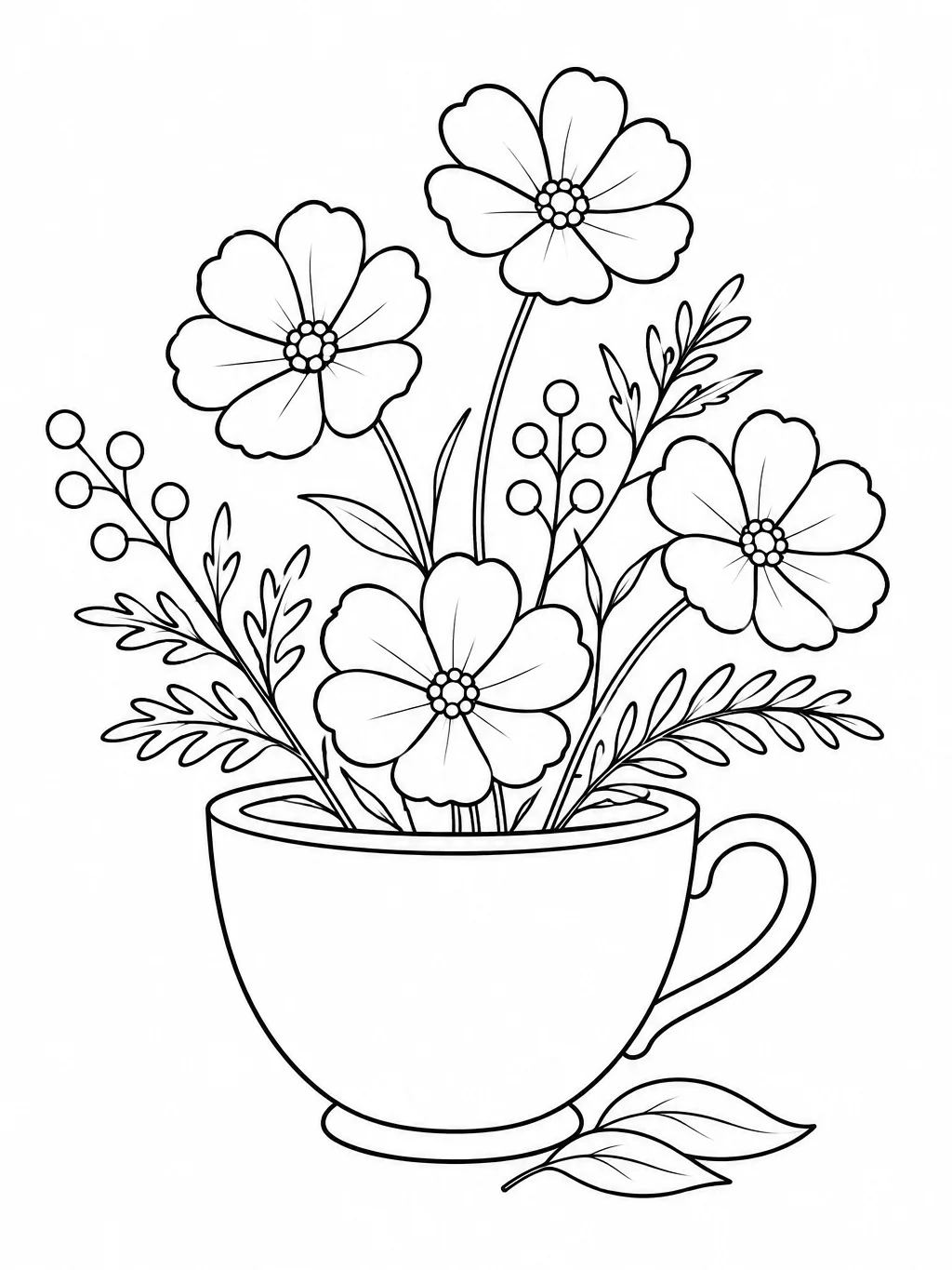 Botanical Calm: 15 Easy Floral Coloring Pages product image (4)